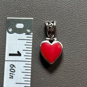 Vintage ‘90’s .925 Sterling Silver Reversible Heart Charm- 1”